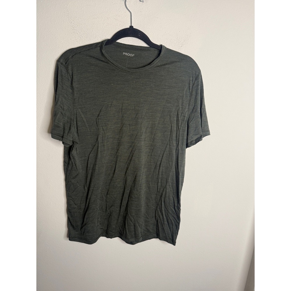 PROOF Mens Crew Neck Short Sleeve T Shirt Green Heather Size Medium